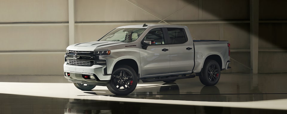 Front driver shot of the 2023 Chevrolet Silverado Redline Edition.