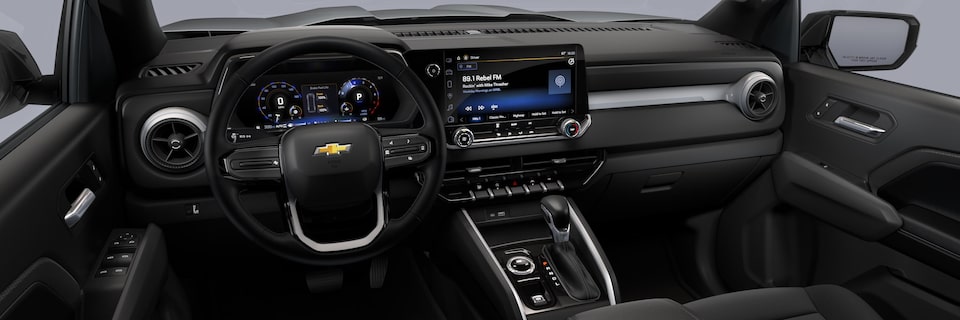 2024 Colorado LT interior in Jet Black Cloth.