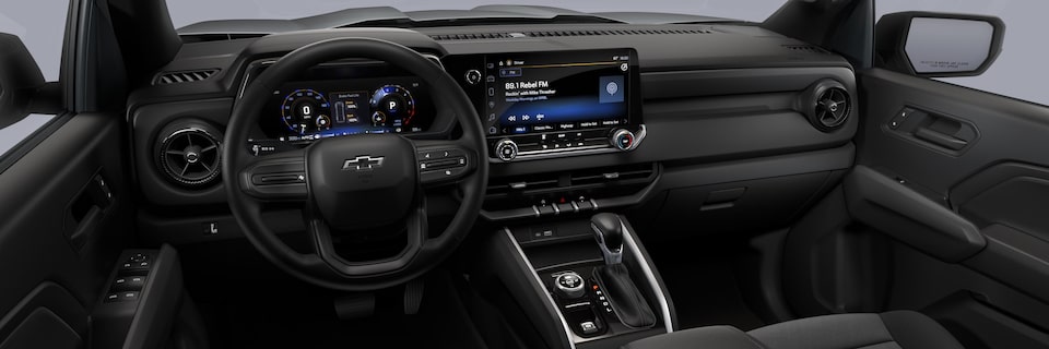 2024 Colorado Trailboss interior in Jet Black Cloth.