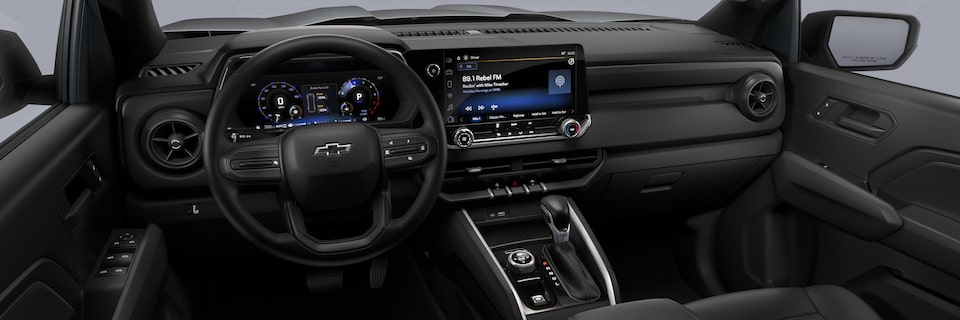 2024 Colorado Trailboss interior in Jet Black Evotex.