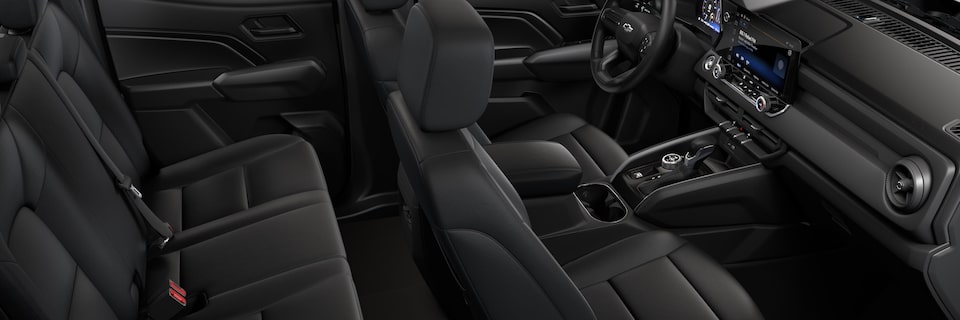 2024 Colorado Trailboss interior in Jet Black Evotex.