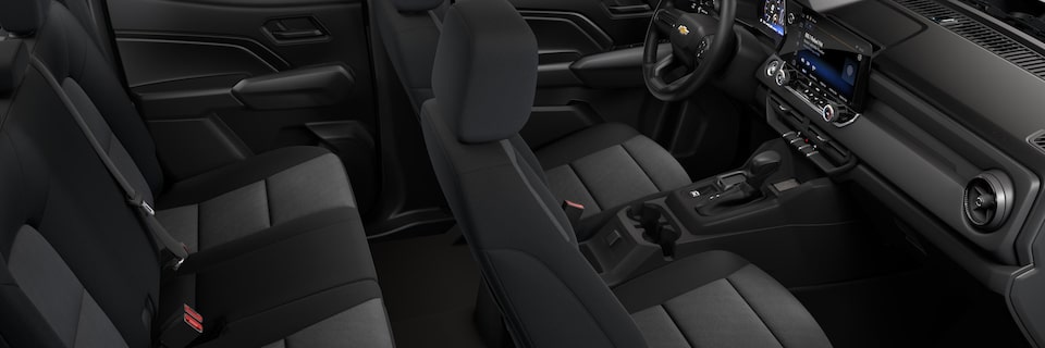 2024 Colorado WT interior in Jet Black Cloth.