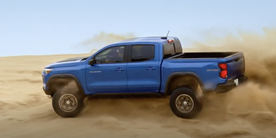 The 2024 Chevrolet Colorado while covered in a thin layer of dirt.