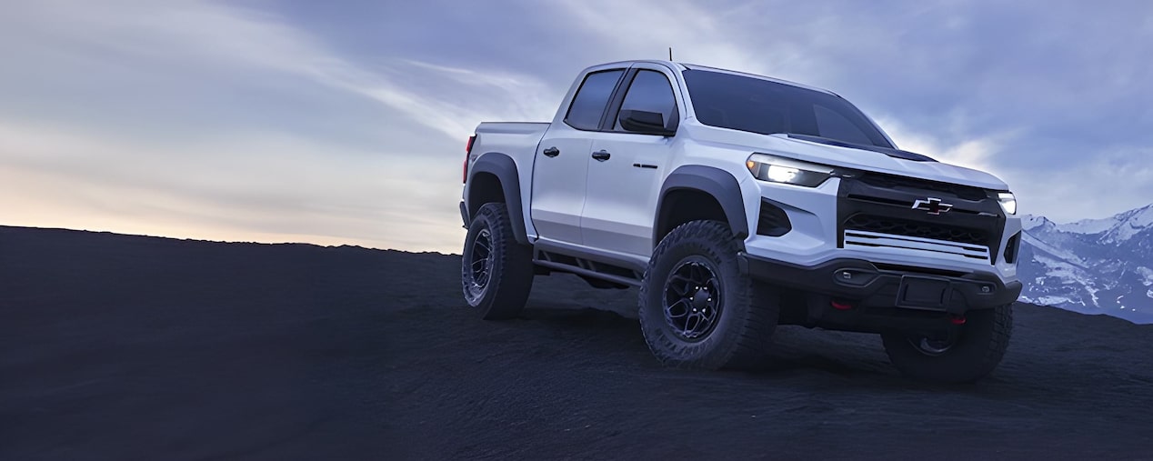 2025 Chevrolet Colorado parked alone on a mountain terrain.