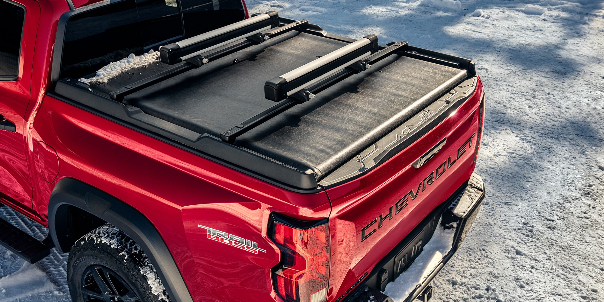 Overhead View of the Rear Exteriors of the 2026 Chevrolet Colorado Pickup Truck.