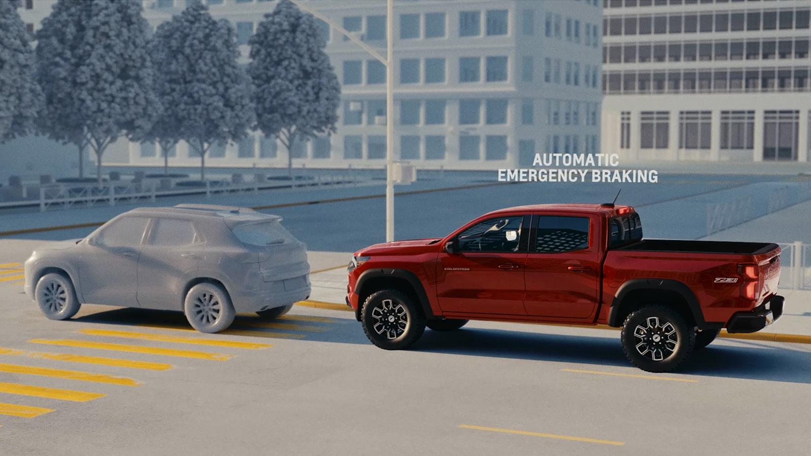 Forward Collision Alert and Automatic Emergency Braking Feature of the 2026 Chevrolet Colorado.