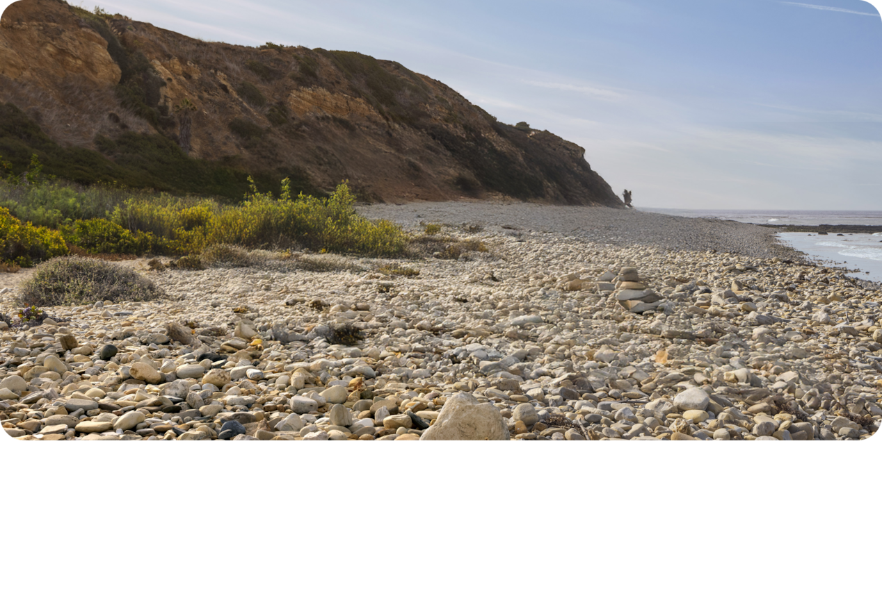 View of a Body of Water Next to a Cliff.