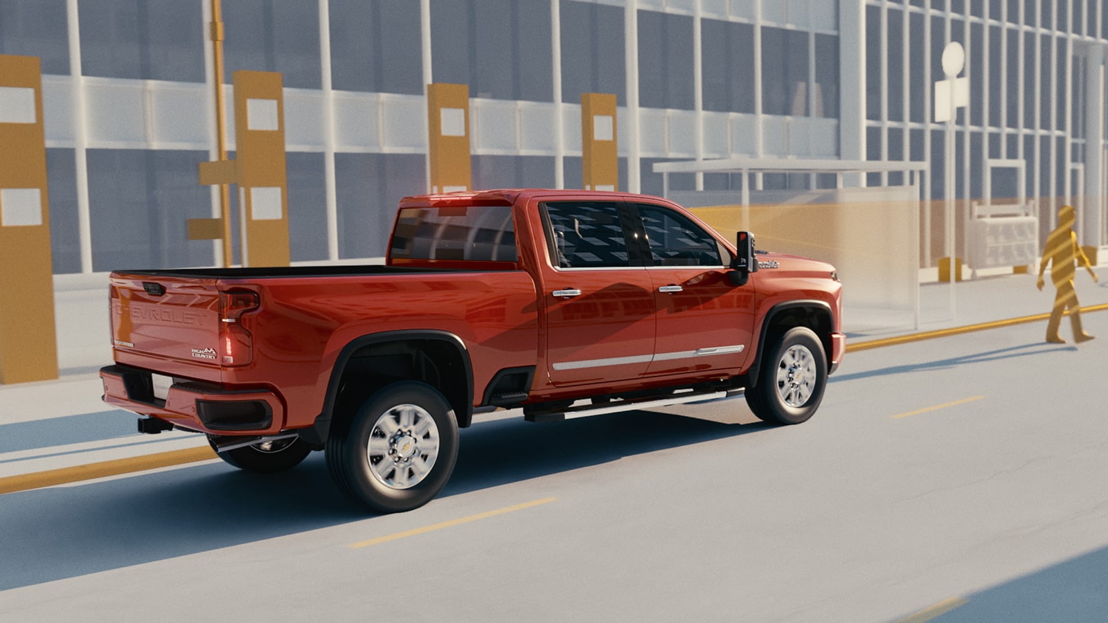 La fonction de freinage de détection des piétons à l’avant du Chevrolet Silverado HD 2026.