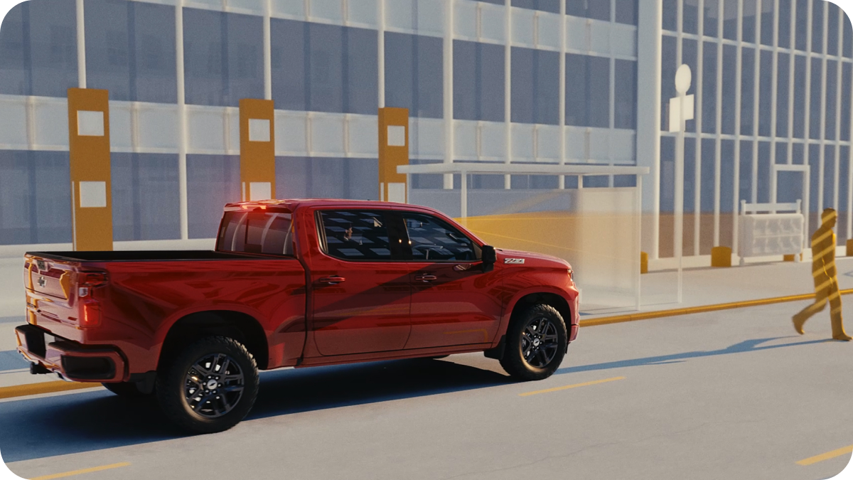 Front Pedestrian Braking feature of the 2026 Chevrolet Silverado LD.