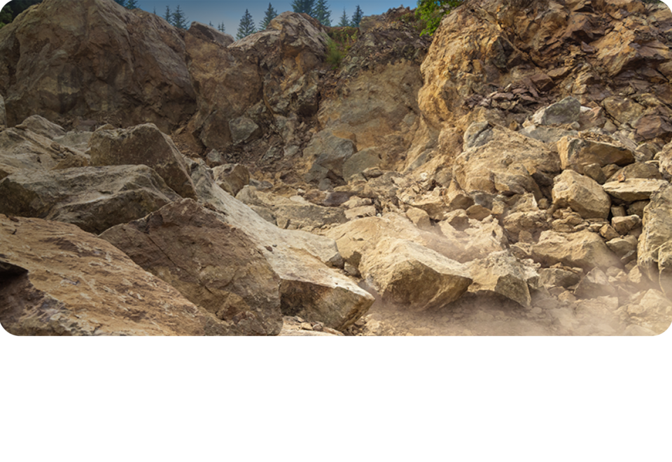 Rocky terrain background for 2025 Chevrolet Silverado LD ZR2.