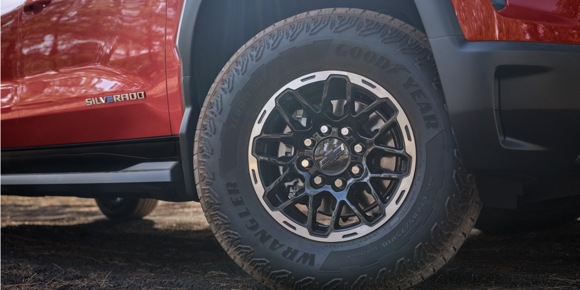 Close-Up of the Wheels on the Chevrolet Silverado EV Trail Boss.