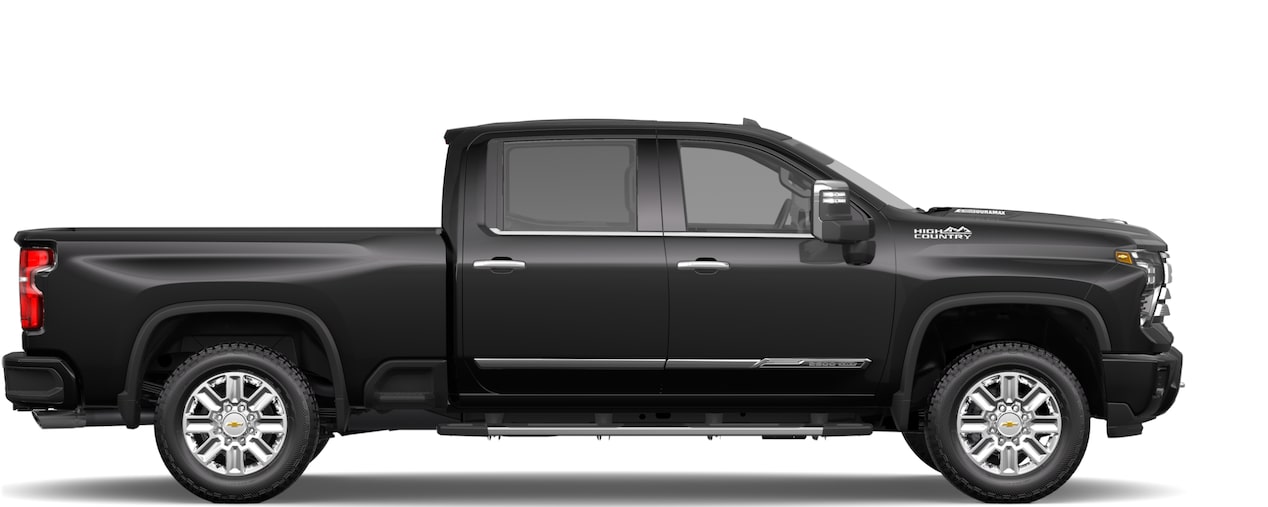 Vue latérale du Chevrolet Silverado 2500.