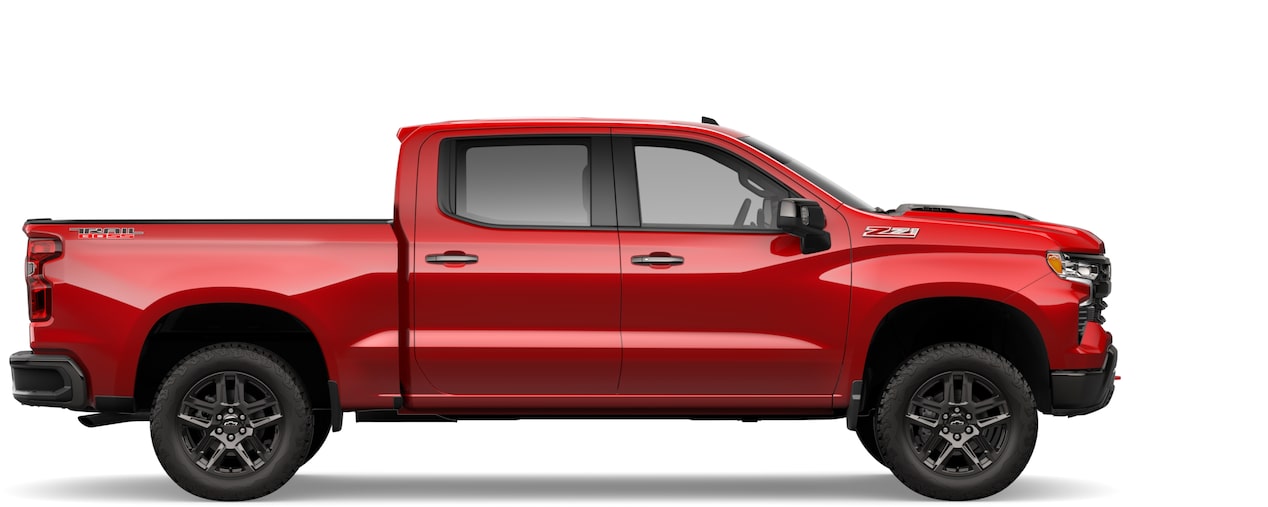 Vue latérale du Chevrolet Silverado 1500.
