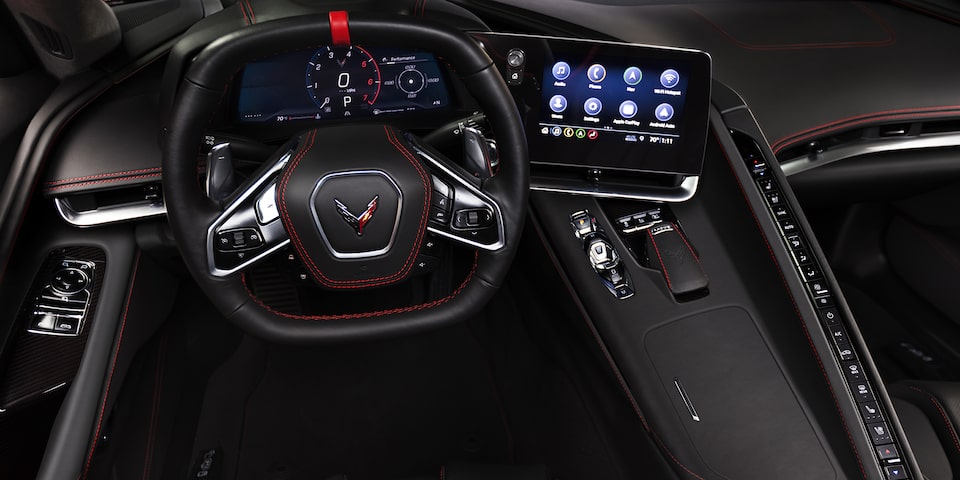 2020 Chevrolet Corvette Sports Car Front Dash Steering Wheel.