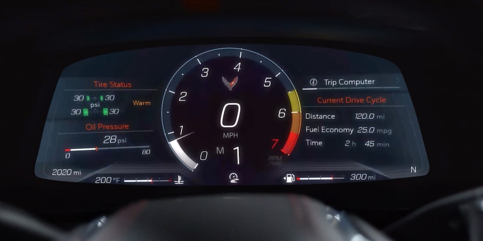 New Generation Corvette Sports Car Driver Information Center.