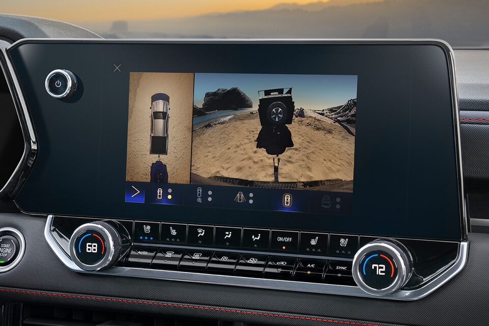 Camera Angles Displayed on the Infotainment System of the 2023 Colorado.