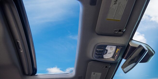 Interior view of the 2023 Colorado's sunroof.