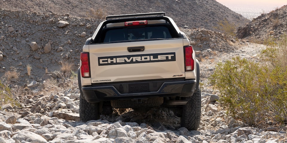 The 2023 Chevrolet Colorado driving in Terrain Mode.
