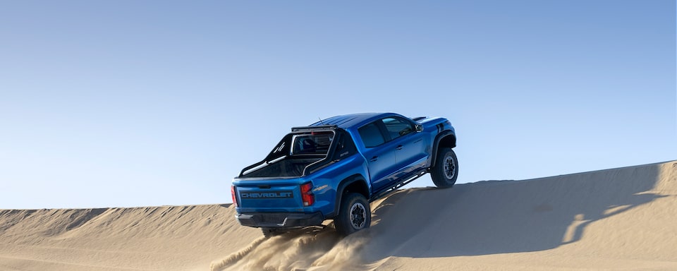 The 2023 Chevrolet Colorado driving off-road.