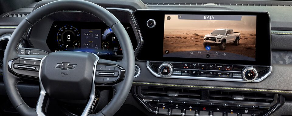 The 2023 Chevrolet Colorado 11 inch diagonal digital instrument cluster.