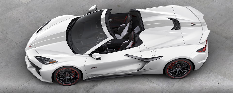 White Pearl Tri-Coat Metallic with available Satin Gray stripes
