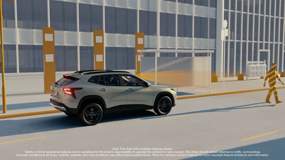 Freinage de détection des piétons à l’avant du Chevrolet Trax 2024.
