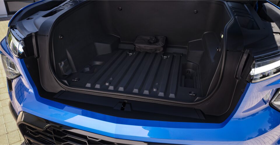 Front interior cargo space under the hood of the 2024 Chevrolet Silverado EV.