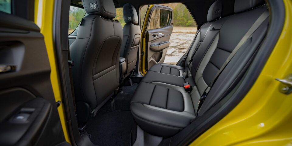 Rear interior seating of the 2024 Chevrolet Trailblazer.
