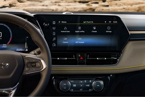 Dashboard featuring the infotainment system of the 2024 Chevrolet Trailblazer.
