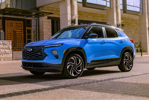 Left profile view of the new 2024 Chevrolet Trailblazer RS.