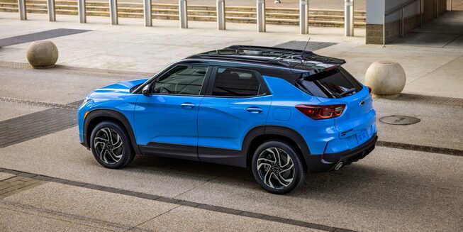 Left profile view of the new 2024 Chevrolet Trailblazer RS.