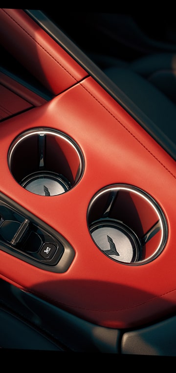 Cup Holders in the Center Console of the 2026 Chevrole Corvette.