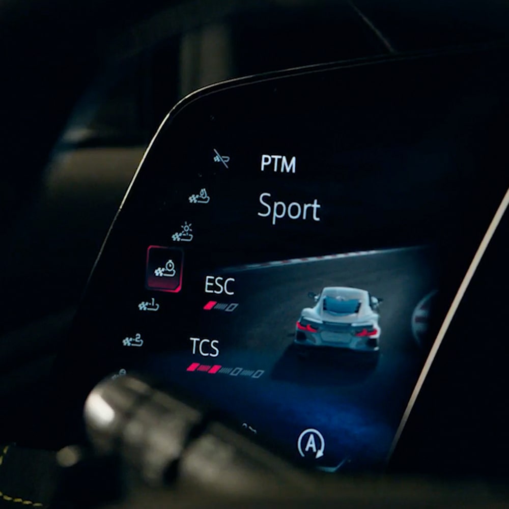 Indicateur de mode de conduite sur le tableau de bord de la Chevrolet Corvette 2026