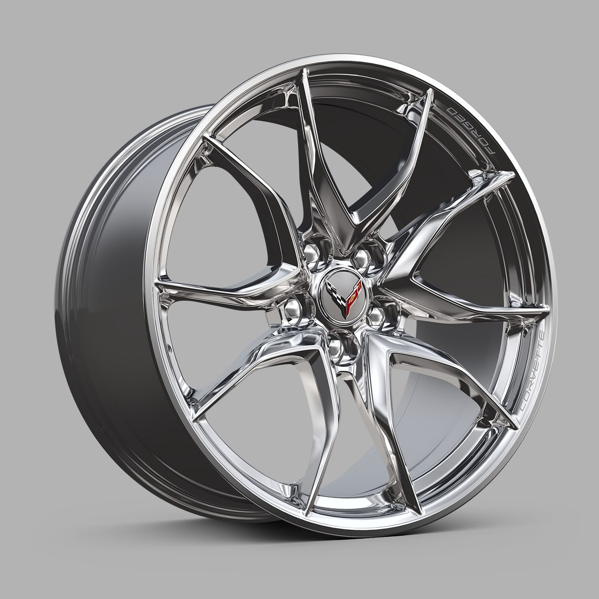 Roues en aluminium forgé poli brillant de la Chevrolet Corvette Grand Sport 2027.