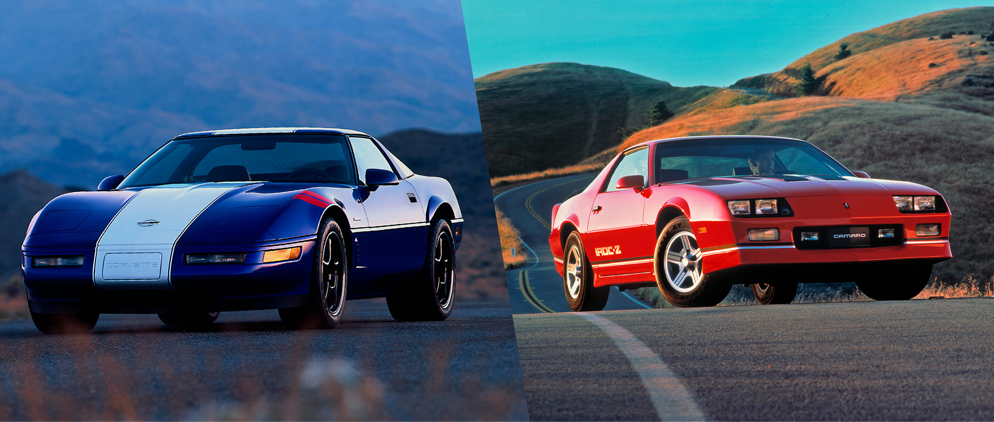 Deux Chevrolet Corvette Grand Sport 2027 stationnées sur la route.