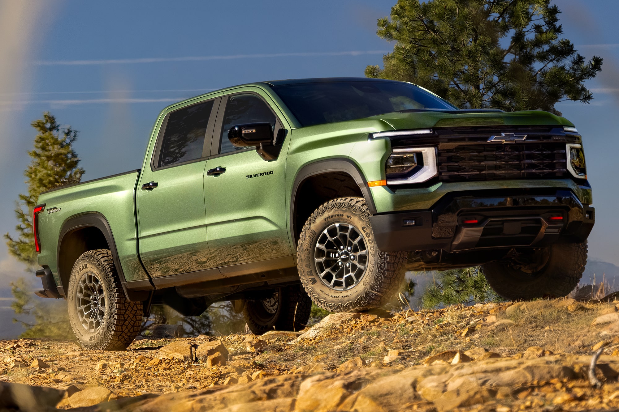 Next-Generation 2027 Silverado 1500 Trail Boss Truck parked alone in a rugged terrain.
