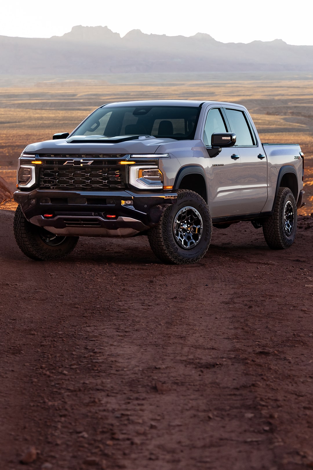 Next-Generation 2027 Silverado 1500 Truck parked alone in an arid terrain.