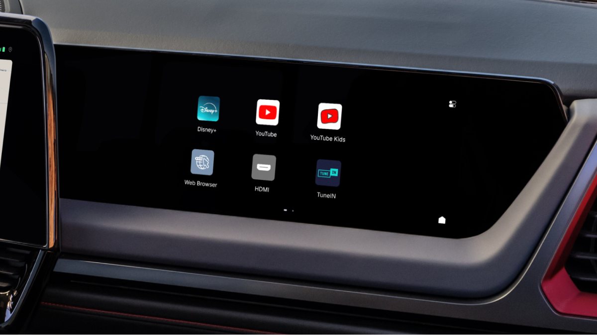 2027 Chevrolet Silverado 1500 infotainment display with built-in apps