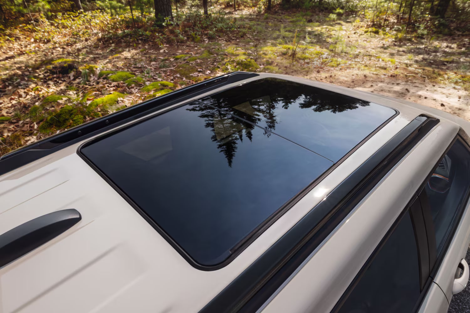 Close-up view of the 2027 Chevrolet Trailblazer’s available panoramic sunroof.