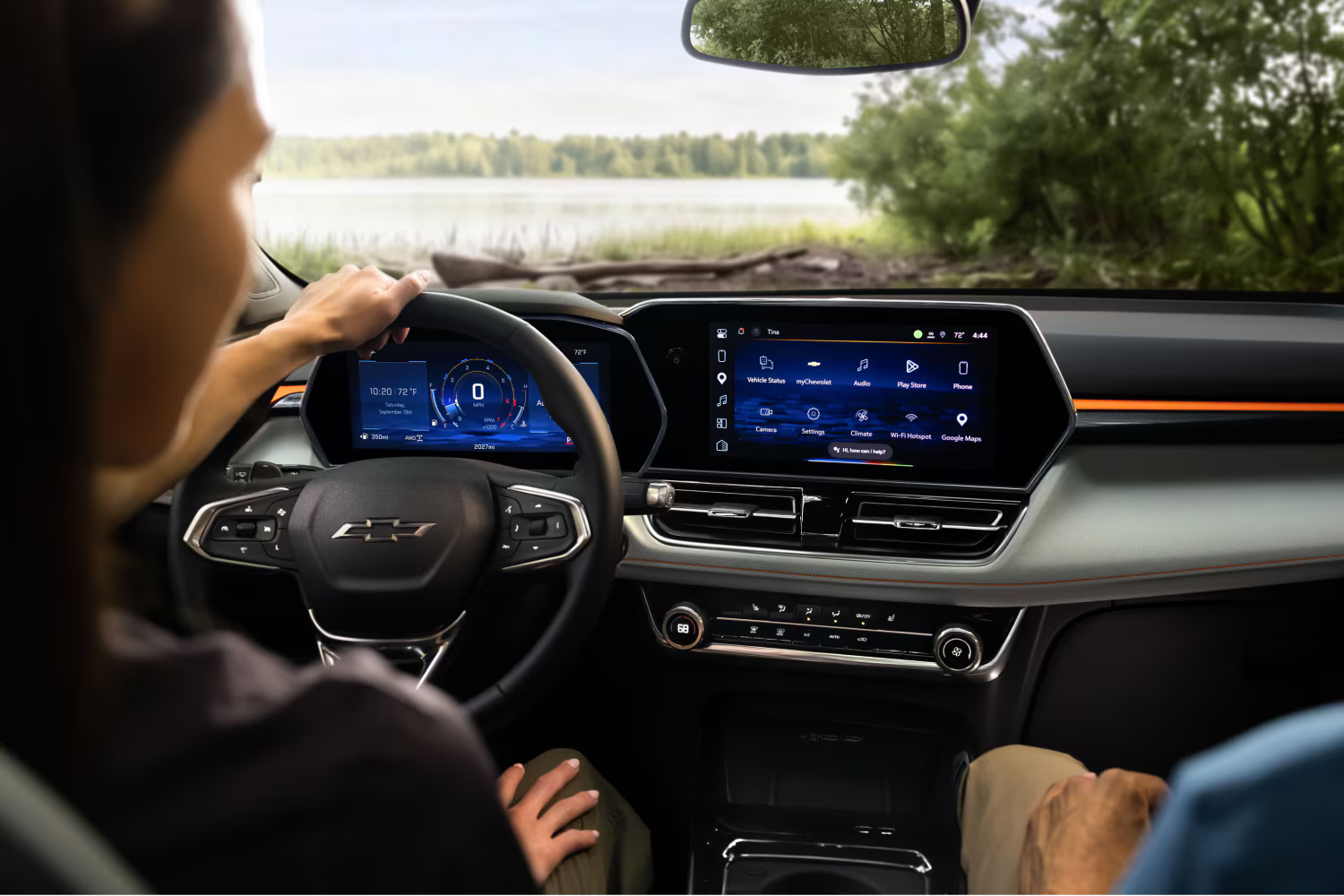 Front interiors of the 2027 Chevrolet Trailblazer.