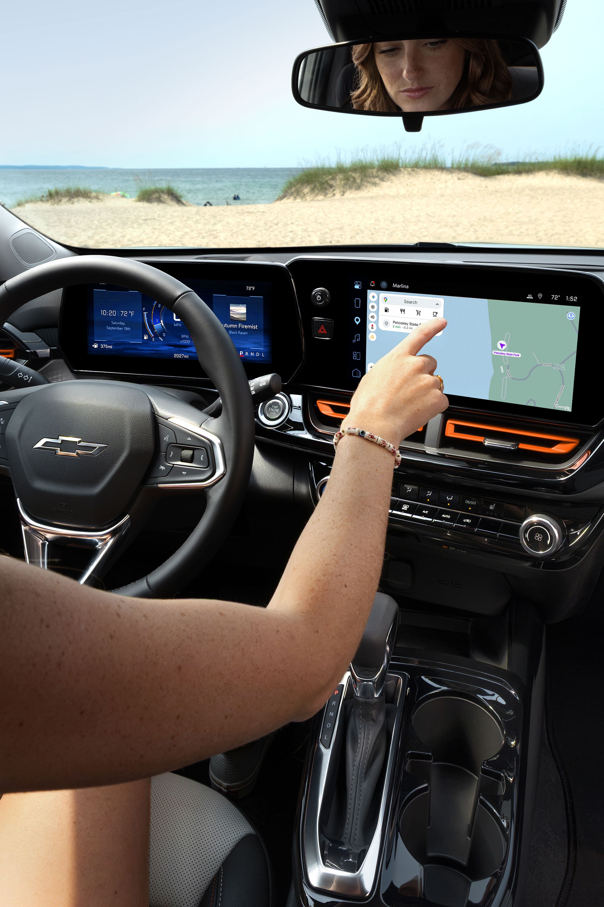 2027 Chevrolet Trax small SUV infotainment system featuring Google Built-In connectivity and a large touchscreen display.