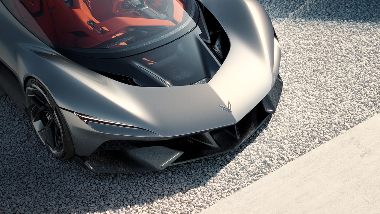 Vues avant de la Chevrolet Corvette CX.
