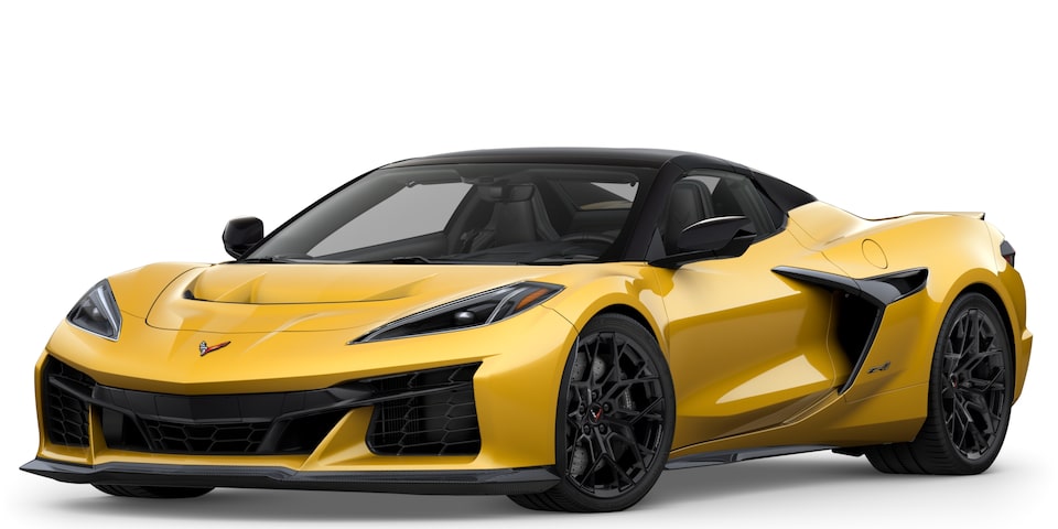 Chevrolet Corvette ZR1 2025 en Teinte jaune Compétition métallisé.