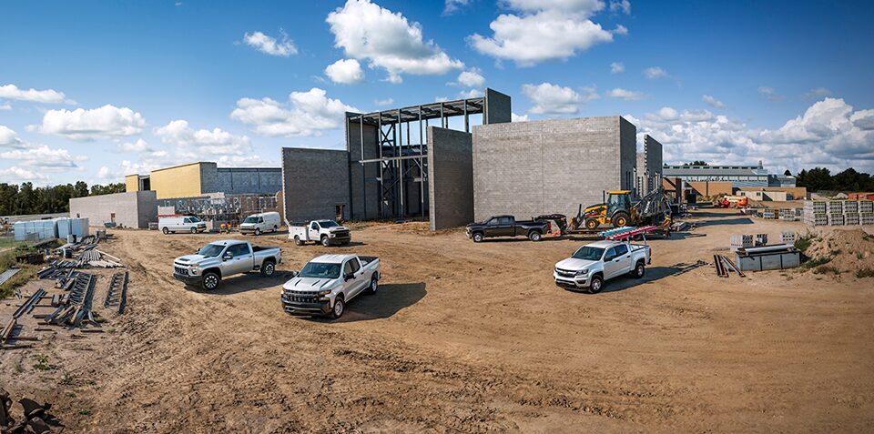 Véhicules commerciaux Chevrolet 2021 sur les chantiers
