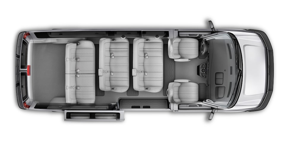Top view of the 2022 Chevrolet Express Passenger Van: 12 Passengers.