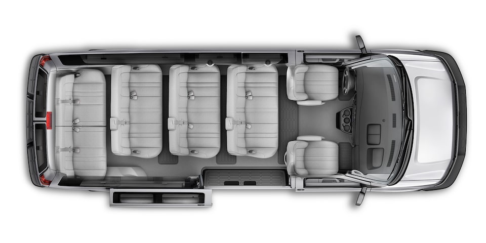Top view of the 2022 Chevrolet Express Passenger Van: 15 Passengers.