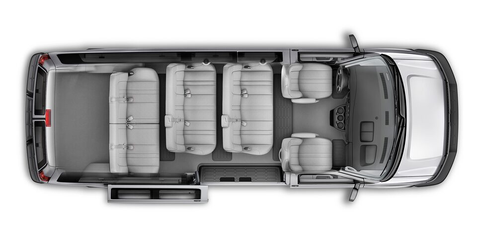 Configuration 12 places de la Chevrolet Express 2023.