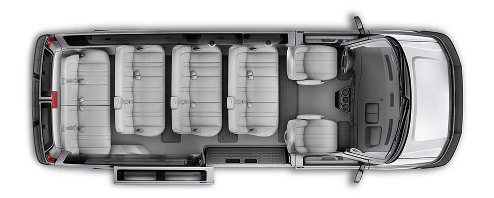 Configuration 15 places de la Chevrolet Express 2023.