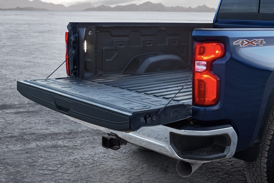 2023 Chevrolet Silverado HD with its tailgate down.