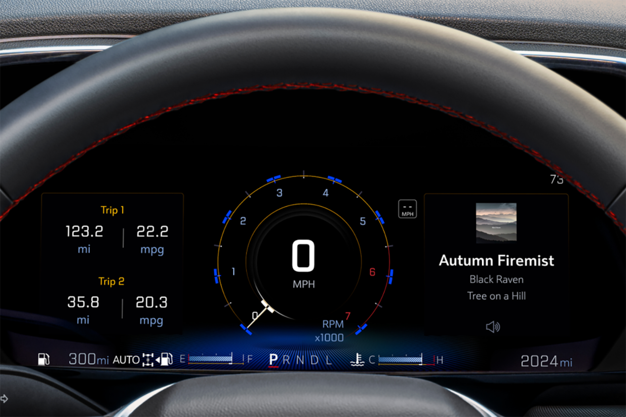 Close-up view of the dashboard of the 2024 Chevrolet Colorado work truck.